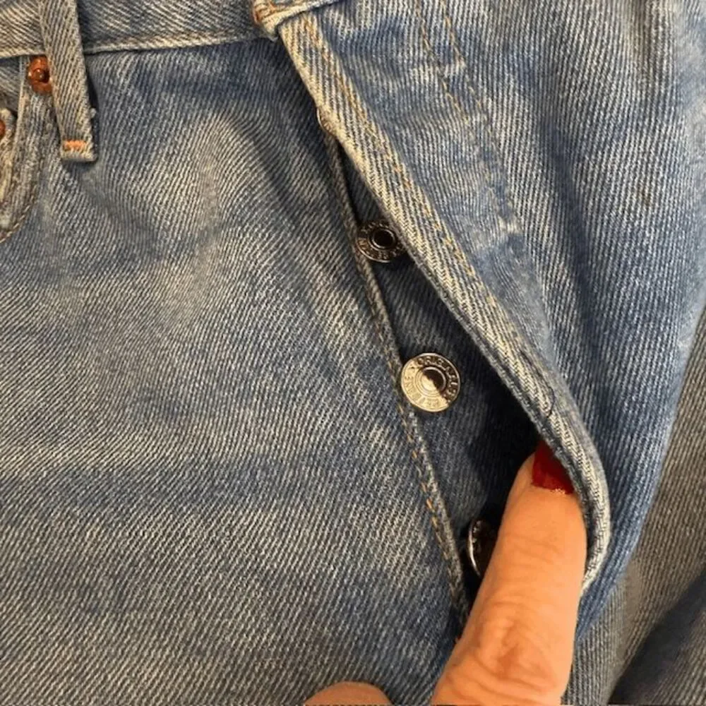 RE/DONE 90s High Rise Loose Fit‎ Jeans Iconic Button Fly High Straight Size 27